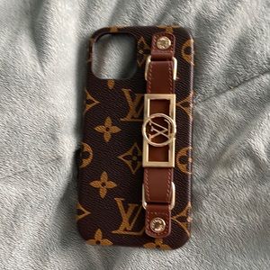 NWOT I phone 12 pro max repurposed Louis Vuitton phone case holder!